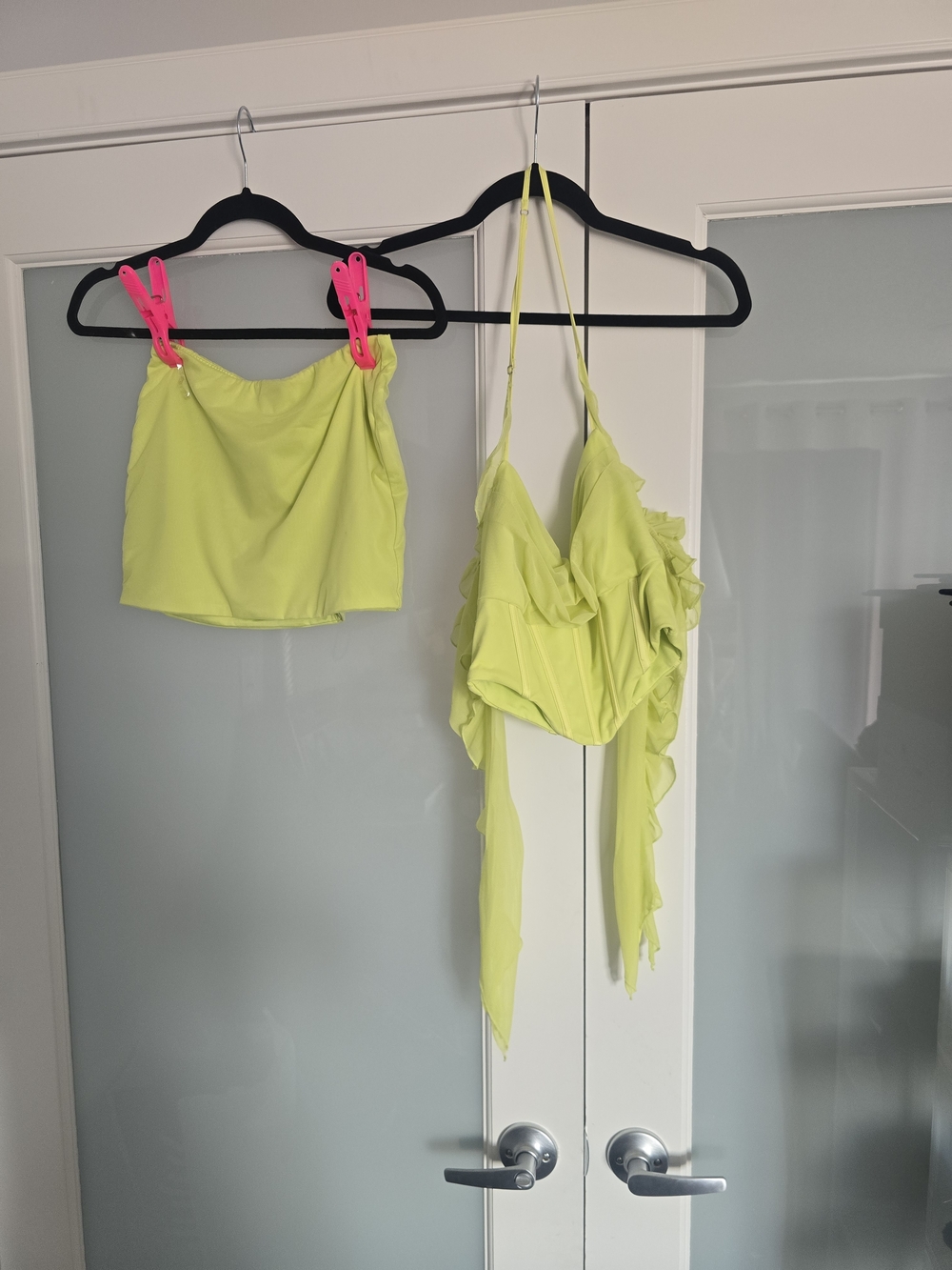 Oh Polly Neon Lime Two-Piece Skirt Set